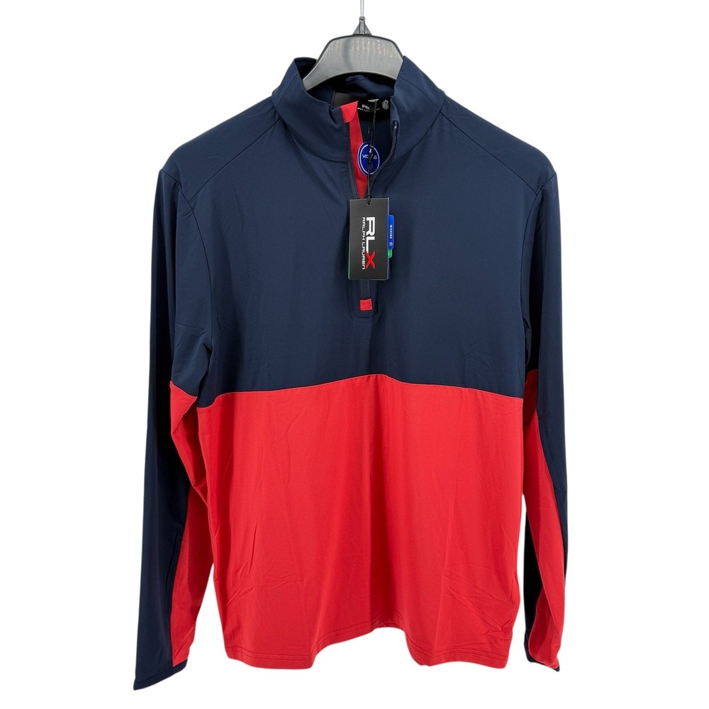 NEW Ralph Lauren RLX Mens Medium Golf Performance 1/4 Zip Pullover Color Block